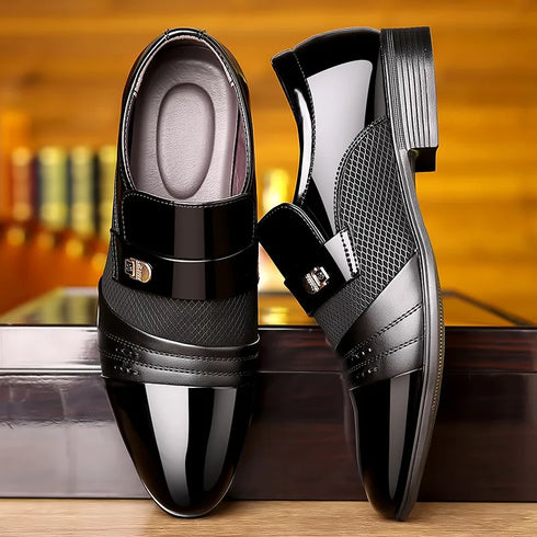 Elegant Slip-On Leather Business Shoes for Men - Formal Oxfords & Loafers